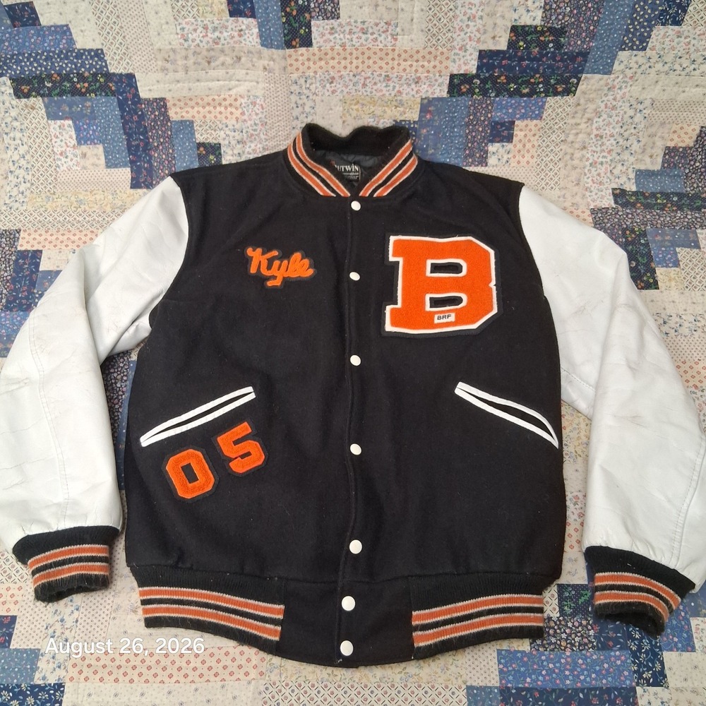 Vintage 2005 Butwin Black River Falls Tigers Varsity Letterman Jacket Mens L
